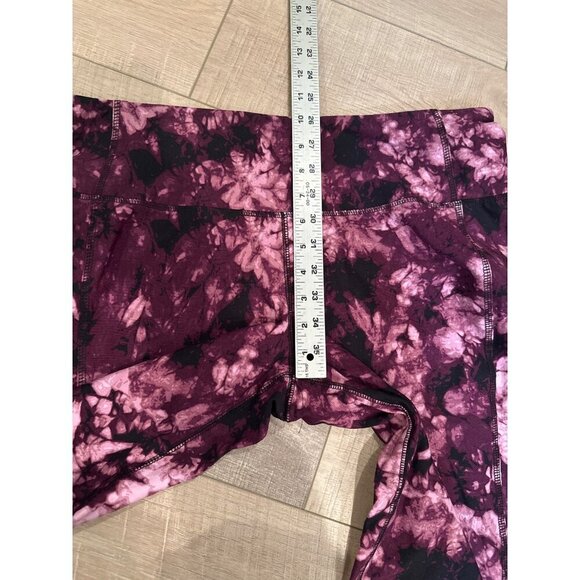 Lane Bryant Womens Tie-Dye Leggings With Lattice Hem Size 18/20 Pink/Black New - Picture 3 of 7
